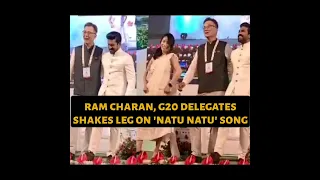 G20 KASHMIR: RAM CHARAN DANCES ON NATU NATU WITH FOREIGN DELEGATES #g20 #ramcharan #india #natunatu