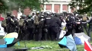 Video shows police break up 'unlawful assembly' a demonstration at University of Virginia