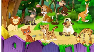 Cute animals - Elephant, cat, horse, dog, cow, hippo - Animal sounds, wild animals