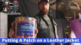 Best way to put a patch on a Leather Motorcycle Jacket [without a needle]