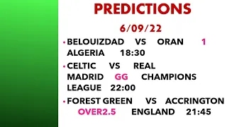 FOOTBALL PREDICTIONS TODAY 6/09/2022|SOCCER PREDICTIONS|BETTING TIPS,#betting@sports betting tips