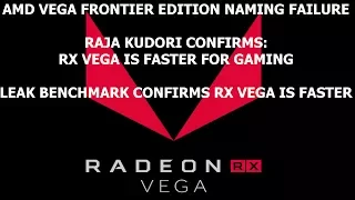 AMD VEGA FRONTIER EDITION NAMING FAILURE - LEAK RX VEGA BENCHMARK FASTER THAN GTX 1080