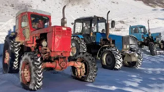 Comparison of Tractors On Snow | Tractor Belarus | Tractor T-40 | Tractor MTZ 82 | NIVA