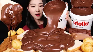 누텔라 3kg😳누텔라 초콜릿 아이스크림 베이비슈 식빵 초콜릿 초코 누텔라 먹방 NUTELLA 3kg🍫 CHOCOLATE DESSERTS MUKBANG ASMR Foodvideo