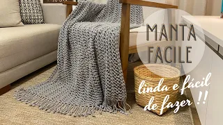 MANTA FACILE - Manta em Crochê feita com um ponto lindo e fácil de fazer por @MarceloNunesCroche