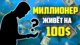 Мультимиллионер живет на 100 долларов в месяц.