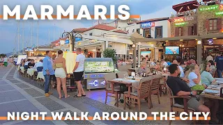 Marmaris Turkey 2022 Marmaris Marina,Marmaris Castel,Old Town 10 August Walking Tour | 4K UHD 60FPS