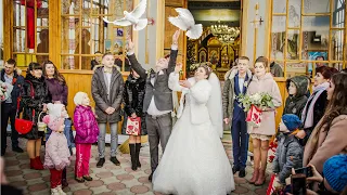 Ukrainian wedding - церква Косьми і Дем'яна - Більче  - вінчання молодих