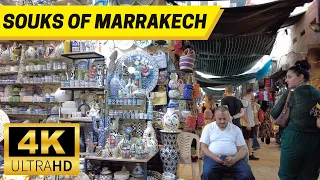 The Souks of Marrakech Morocco Walking Tour【4K, 60fps】Medina & Jemaa el-Fnaa - جولة في سوق مراكش