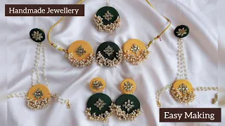 New Haldi/Mehndi Fabric Jewellery Making At Home🔥#easy #youtube #youtubevideo #viral