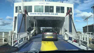 Driving onboard Wightlink Wight Sky Yarmouth Isle of Wight 26th February 2024￼