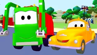 Popelářské auto a Odtahový vůz Tom | Animák z prostředí staveniště s auty a nákladními vozy