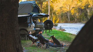 Cozy Riverside Camping with our Dog [Weekend Relaxing, Spring Camping, Gloomy weather, Nature ASMR]