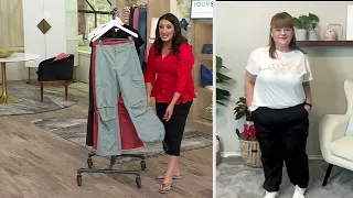 Peace Love World Cotton Utility Pant with Bungee on QVC