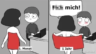 Wie BEZIEHUNGEN im 1. Monat vs 1 Jahr später aussehen!