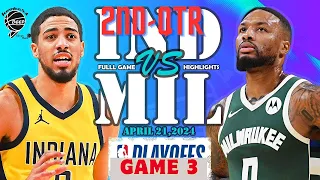 Indiana Pacers vs. Milwaukee Bucks Game 3 Highlights 2ND-QTR | April 27 | 2024 NBA Playoffs
