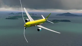 Enjoy the beautiful view of the plane when it lands at the airport eps 0277