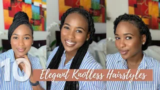 HOW TO STYLE KNOTLESS BRAIDS| Elegant Hairstyle for Knotless or Box braids BEGINNER FRIENDLY