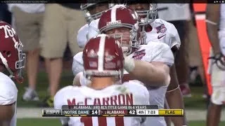 AJ McCarron & Barrett Jones - Shove Then Hug in BCS Title Game