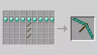 How to Make A LONG PICKAXE in Minecraft!