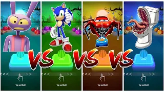 Jax 🆚 Sonic 🆚 McQueen eater 🆚 Toilet Monster.🎶 Who will win?