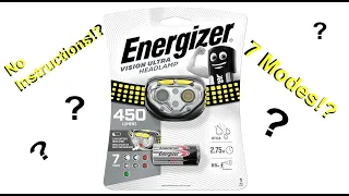 Energizer HDE321 Vision Ultra LED Head Torch  - No Instructions provided?! How does it function?