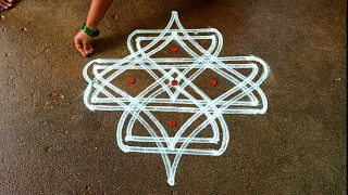 Aani madham padi kolam|easy muggulu|5*5*3 dots Begginners rangoli|pandaga muggulu|Super rangoli