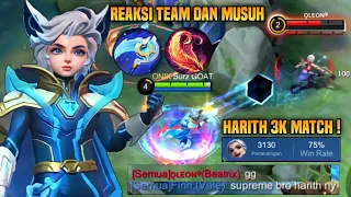 REAKSI TEAM DAN MUSUH KETIKA HARITH Surzz AS MODE TOP 1 GLOBAL ! BUILD HARITH TERSAKIT 2024 - MLBB