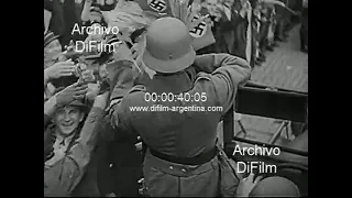 German troops cross the border of Czechoslovakia 1938 FOOTAGE ARCHIVE