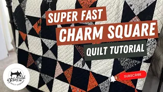 Quilt in a Day | Quick quilt project using charm squares and a fast hourglass block method #quilting