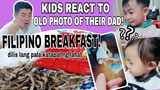 KOREAN HUSBAND ENJOYS FILIPINO BREAKFAST |LIFE LIVING WITH 3KIDS | kids reacts photo of their dad