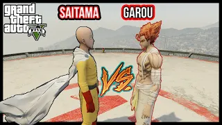 GTA 5 -Saitama (One Punch Man) vs Garou SUPERHERO BATTLE