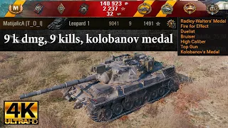 Leopard 1 video in Ultra HD 4K 🔝 9 k dmg, 9 kills, kolobanov medal 🔝 World of Tanks ✔️
