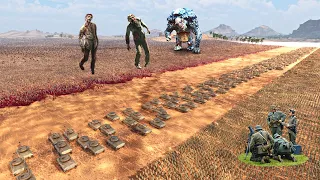 5,000,000 ZOMBIES ATTACK WW2 DEFENSE LINE - Epic Battle Simulator 2 - UEBS 2