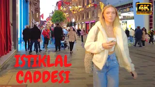 🇹🇷 ISTANBUL NIGHT WALKING TOUR AROUND TAKSIM SQUARE AND ISTIKLAL STREET NOVEMBER 2021  [4K60FPS]