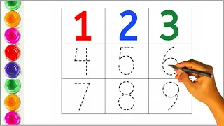 One Two Three | 123 Dotted Tracing | English Counting | 1 2 3 4 5 6 7 8 9  | Kids Learning