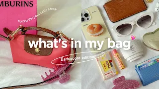 what's in my bag ft. longchamp pliage mini bag (barbie edition!) 💕