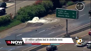 1.8 million gallons lost in Mission Valley sinkhole mess