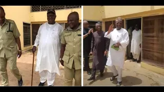 Former Governors Dariye And Nyame After They Were Released From Prison