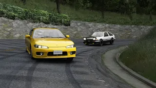 [Assetto Corsa ] Akagi Downhill Touge Battle Silvia S15 vs AE86