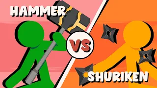 Supreme Duelist Stickman Animation: Hammer vs Shuriken