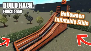 INFLATABLE HALLOWEEN SLIDE BUILD HACK | BLOXBURG ROBLOX | ROBUILDS