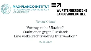 Florian Kriener: Sanktionen gegen Russland - Eine völkerrechtswidrige Intervention?