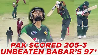 Pakistan Scored 205-3 Runs | Babar Azam's Unbeaten 97* Runs vs West Indies | T20I | PCB | M9C2A