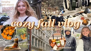 COZY FALL VLOG IN NYC 🍂 productive days, fall shopping haul, cooking, seeing friends & sonny angels!