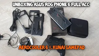 Unboxing Asus ROG PHONE 6 satu paket sama aerocooler dan kunai 3 gamepad rog 6 bekas/second