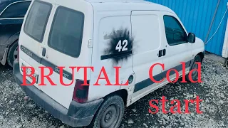 BRUTAL COLD START Citroën Berlingo 1,9D -3°C