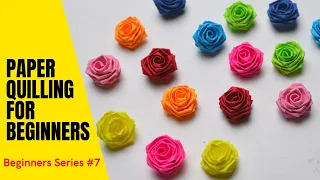 How to make paper Roses | Paper Quilling tutorial for rose making| Easy to make rose | Crafts by anu