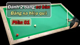 Bida đánh 2 băng cơ bản - Đánh băng xa hiệu quả dể áp dụng(Phần 01). Bida sơ cấp cho người mới.