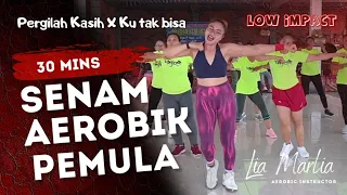 Senam aerobik pemula low impact gerakan kanan dan kiri | Wow‼️| Musik Pergilah kasih X Ku tak bisa